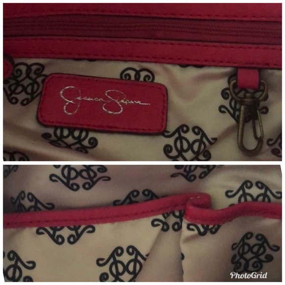Jessica Simpson Satchel Bag rosey reddish pink Handles Straps - Picture 6 of 7